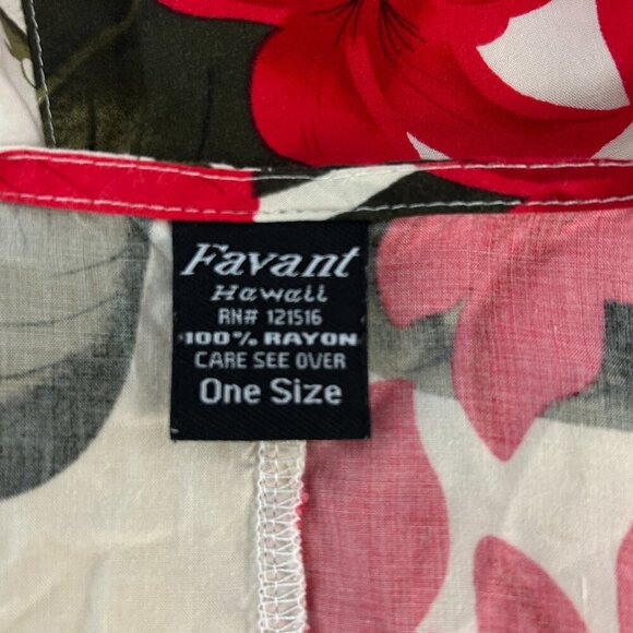 Favant Hawaiian Red Hibiscus Flower Swim Cover up One Size - Picture 2 of 7